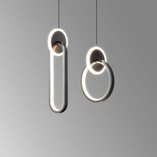 Modern Luxury Oval Round Iron Silicone Acrylic LED Pendant Light For Living Room - Image 14