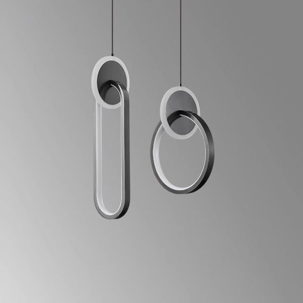 Modern Luxury Oval Round Iron Silicone Acrylic LED Pendant Light For Living Room - Image 15