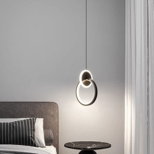 Modern Luxury Oval Round Iron Silicone Acrylic LED Pendant Light For Living Room - Image 8