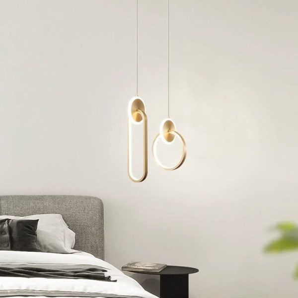 Modern Luxury Oval Round Iron Silicone Acrylic LED Pendant Light For Living Room - Image 9