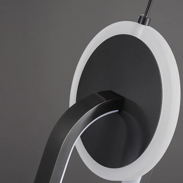 Modern Luxury Oval Round Iron Silicone Acrylic LED Pendant Light For Living Room - Image 7
