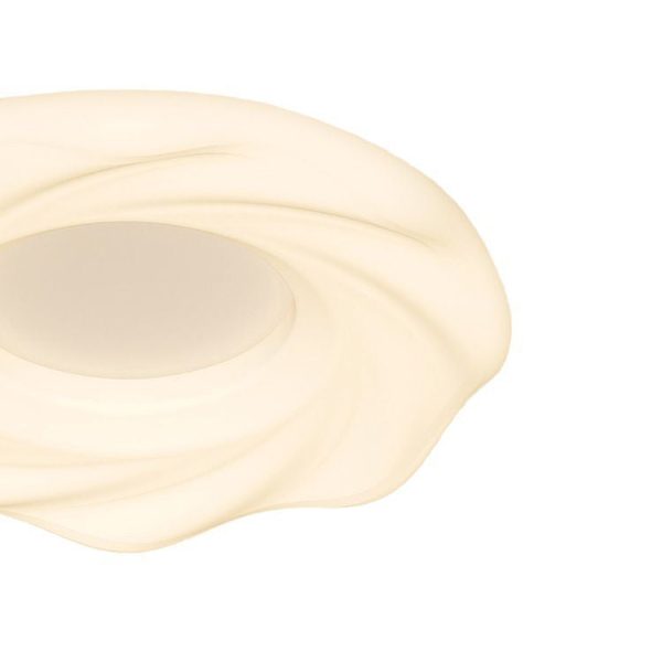 Contemporary Nordic Cream Iron PE Round Cookie LED Flush Mount Ceiling Light For Bedroom - Image 5