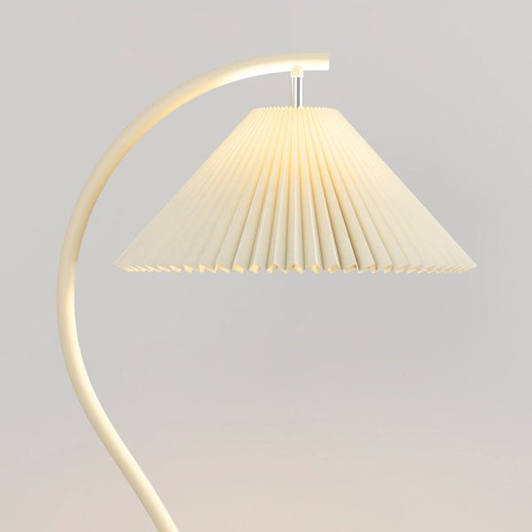 Modern Minimalist Pleated Fabric Iron 1-Light Standing Floor Lamp For Living Room - Image 5