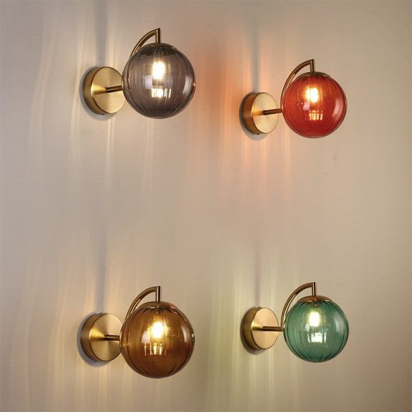Contemporary Nordic Macaron Cone Cup Shape Glass Ball Iron Aluminum 1-Light Wall Sconce Lamp For Living Room - Image 33