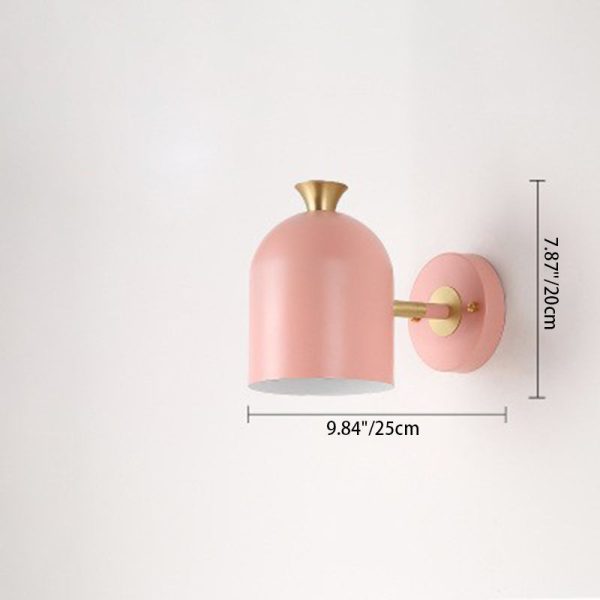 Contemporary Nordic Macaron Cone Cup Shape Glass Ball Iron Aluminum 1-Light Wall Sconce Lamp For Living Room - Image 5