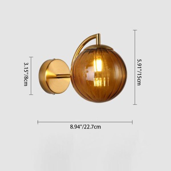 Contemporary Nordic Macaron Cone Cup Shape Glass Ball Iron Aluminum 1-Light Wall Sconce Lamp For Living Room - Image 6