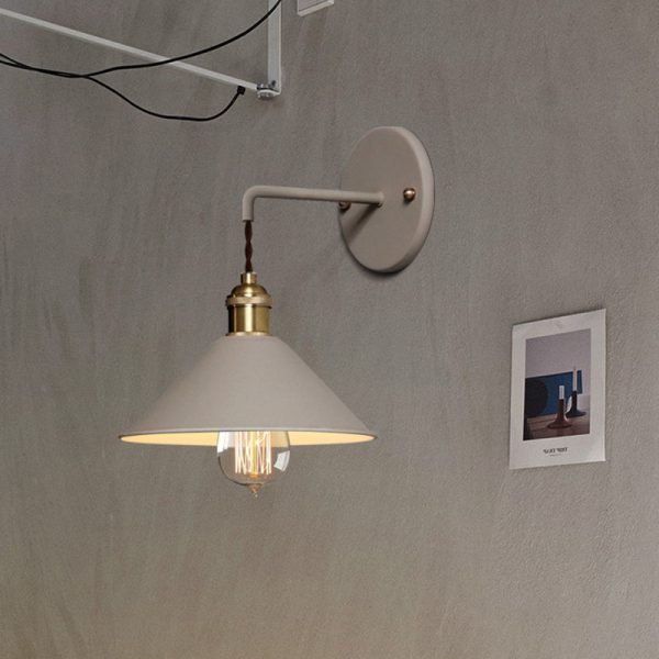 Contemporary Nordic Macaron Cone Cup Shape Glass Ball Iron Aluminum 1-Light Wall Sconce Lamp For Living Room - Image 2