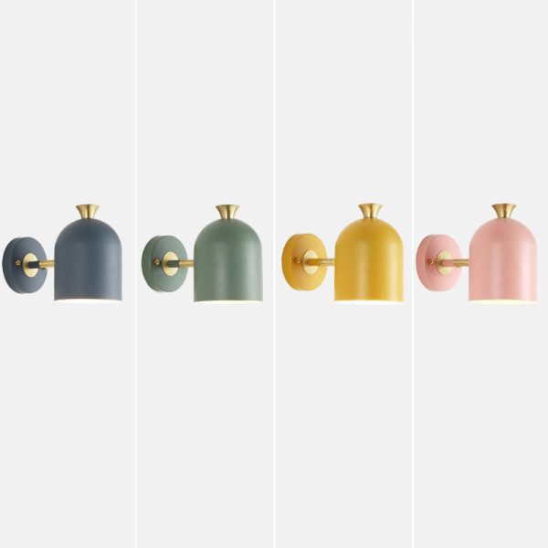 Contemporary Nordic Macaron Cone Cup Shape Glass Ball Iron Aluminum 1-Light Wall Sconce Lamp For Living Room - Image 32