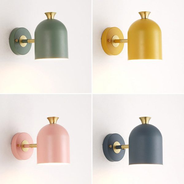 Contemporary Nordic Macaron Cone Cup Shape Glass Ball Iron Aluminum 1-Light Wall Sconce Lamp For Living Room - Image 31