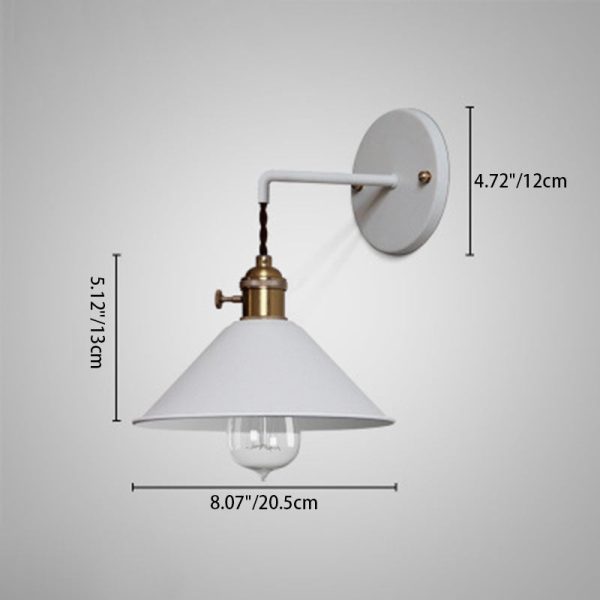 Contemporary Nordic Macaron Cone Cup Shape Glass Ball Iron Aluminum 1-Light Wall Sconce Lamp For Living Room - Image 4