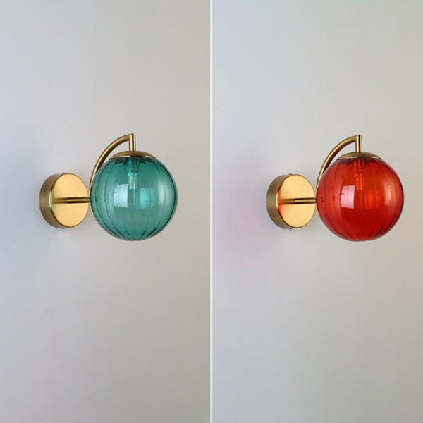 Contemporary Nordic Macaron Cone Cup Shape Glass Ball Iron Aluminum 1-Light Wall Sconce Lamp For Living Room - Image 30