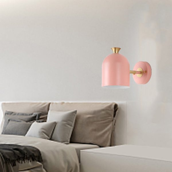 Contemporary Nordic Macaron Cone Cup Shape Glass Ball Iron Aluminum 1-Light Wall Sconce Lamp For Living Room - Image 3