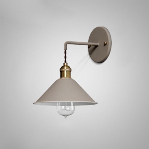 Contemporary Nordic Macaron Cone Cup Shape Glass Ball Iron Aluminum 1-Light Wall Sconce Lamp For Living Room - Image 12
