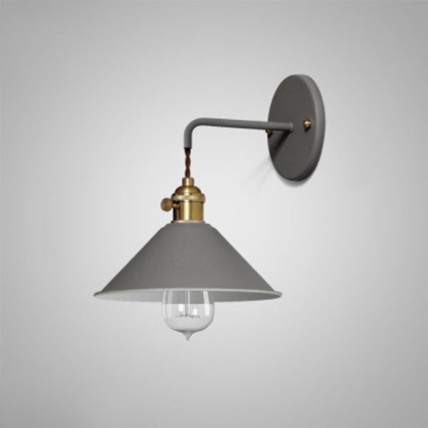 Contemporary Nordic Macaron Cone Cup Shape Glass Ball Iron Aluminum 1-Light Wall Sconce Lamp For Living Room - Image 13
