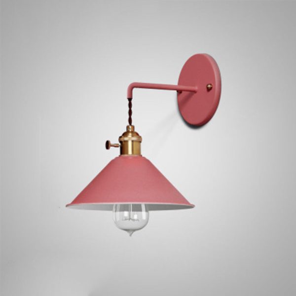 Contemporary Nordic Macaron Cone Cup Shape Glass Ball Iron Aluminum 1-Light Wall Sconce Lamp For Living Room - Image 17