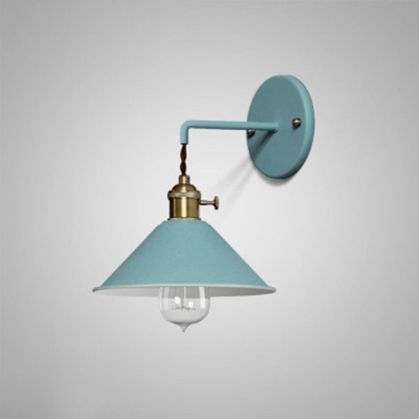 Contemporary Nordic Macaron Cone Cup Shape Glass Ball Iron Aluminum 1-Light Wall Sconce Lamp For Living Room - Image 18