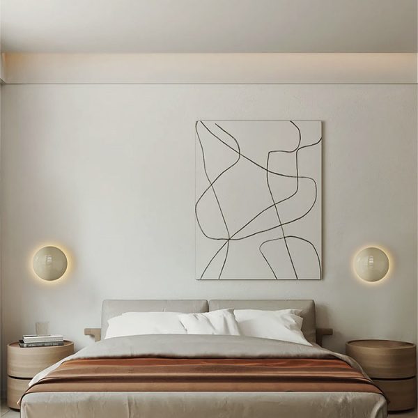 Modern Minimalist Iron Round Ambiance LED Wall Sconce Lamp For Living Room - Image 8