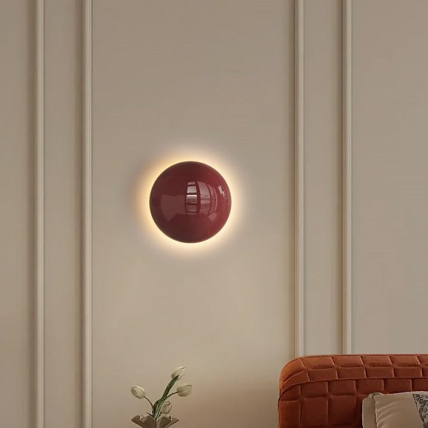 Modern Minimalist Iron Round Ambiance LED Wall Sconce Lamp For Living Room - Image 6