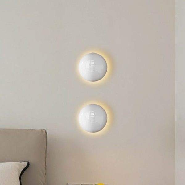 Modern Minimalist Iron Round Ambiance LED Wall Sconce Lamp For Living Room - Image 7