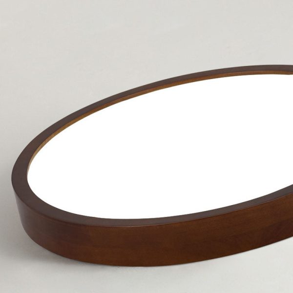 Modern Minimalist Round Acrylic Iron Wood LED Flush Mount Ceiling Light For Bedroom - Image 8