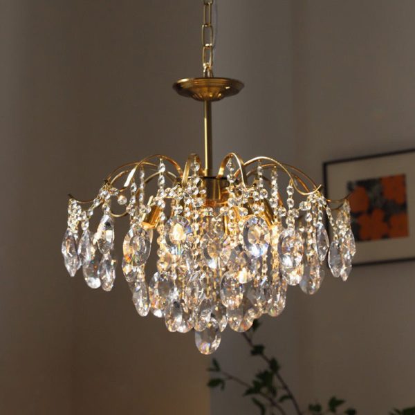 Traditional Vintage Branch Curved Line Teardrop Iron Crystal 5/6/8 Chandelier For Living Room - Image 2