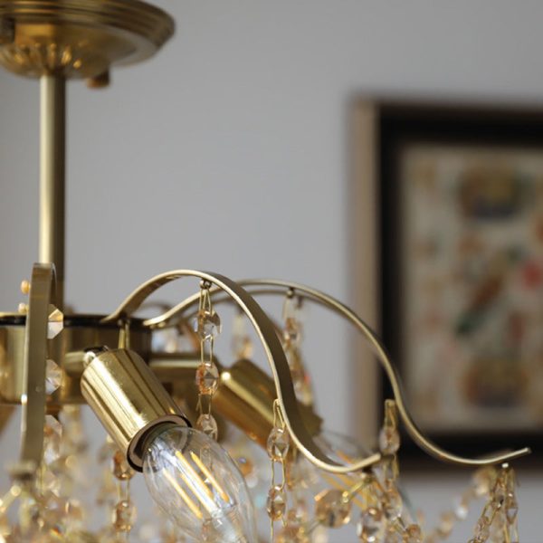 Traditional Vintage Branch Curved Line Teardrop Iron Crystal 5/6/8 Chandelier For Living Room - Image 14