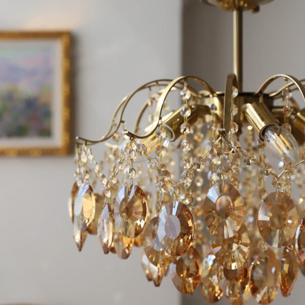 Traditional Vintage Branch Curved Line Teardrop Iron Crystal 5/6/8 Chandelier For Living Room - Image 12