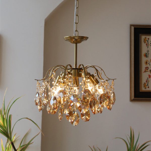 Traditional Vintage Branch Curved Line Teardrop Iron Crystal 5/6/8 Chandelier For Living Room - Image 18