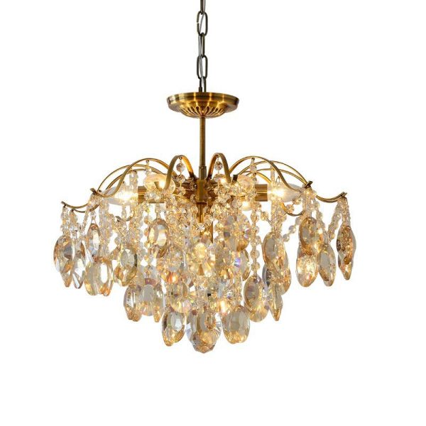 Traditional Vintage Branch Curved Line Teardrop Iron Crystal 5/6/8 Chandelier For Living Room - Image 11