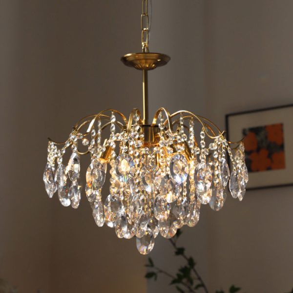 Traditional Vintage Branch Curved Line Teardrop Iron Crystal 5/6/8 Chandelier For Living Room - Image 21