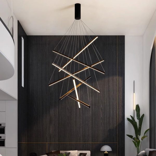 Contemporary Scandinavian Rectangular Long Combination Cylinder Base Aluminum Acrylic LED Chandelier Island Light For Living Room - Image 3