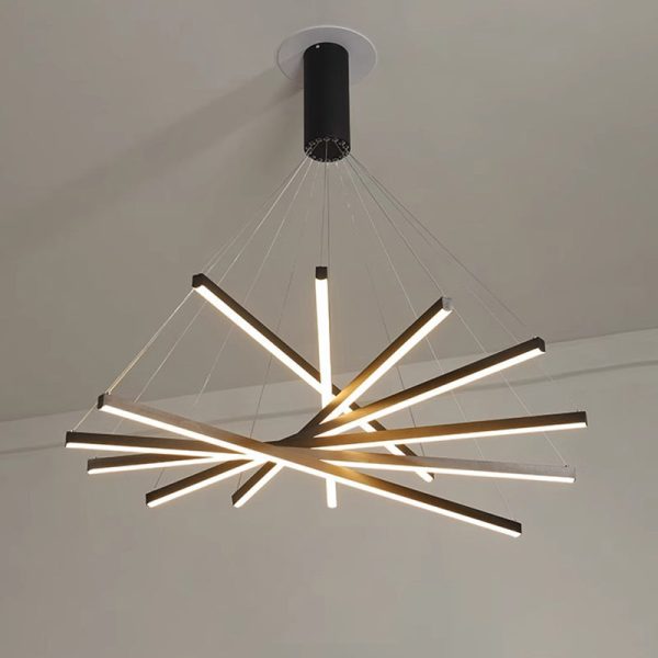 Contemporary Scandinavian Rectangular Long Combination Cylinder Base Aluminum Acrylic LED Chandelier Island Light For Living Room - Image 20