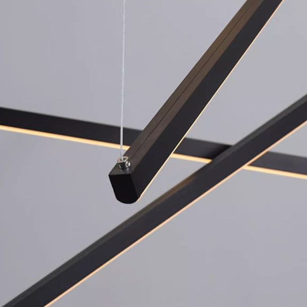 Contemporary Scandinavian Rectangular Long Combination Cylinder Base Aluminum Acrylic LED Chandelier Island Light For Living Room - Image 11
