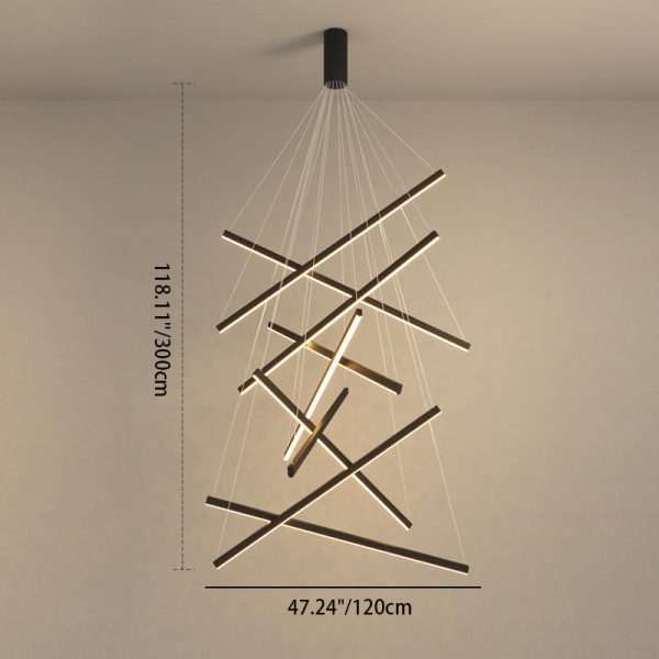 Contemporary Scandinavian Rectangular Long Combination Cylinder Base Aluminum Acrylic LED Chandelier Island Light For Living Room - Image 9