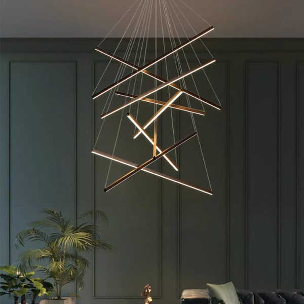 Contemporary Scandinavian Rectangular Long Combination Cylinder Base Aluminum Acrylic LED Chandelier Island Light For Living Room - Image 4
