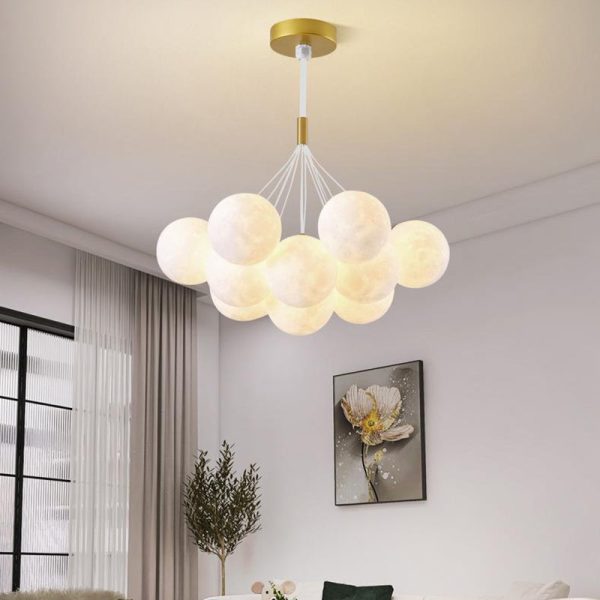 Contemporary Creative Branch Bubbles Iron Resin 7/13 Light Chandelier For Living Room - Image 4