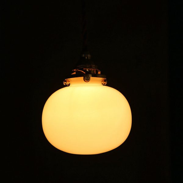 Traditional Vintage Oval Copper Glass 1-Light Pendant Light For Bedroom - Image 17
