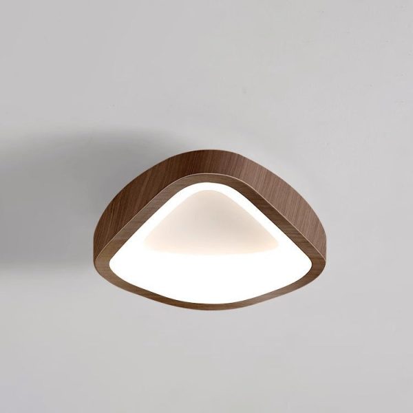 Traditional Japanese Geometric Triangle Iron PE LED Flush Mount Ceiling Light For Living Room - Image 15