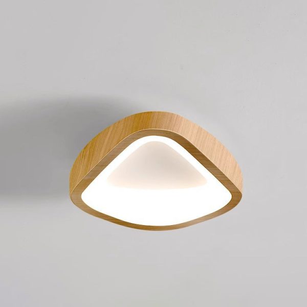 Traditional Japanese Geometric Triangle Iron PE LED Flush Mount Ceiling Light For Living Room - Image 16