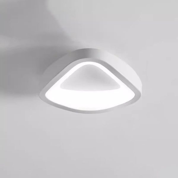 Traditional Japanese Geometric Triangle Iron PE LED Flush Mount Ceiling Light For Living Room - Image 17