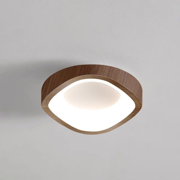 Traditional Japanese Geometric Triangle Iron PE LED Flush Mount Ceiling Light For Living Room - Image 18