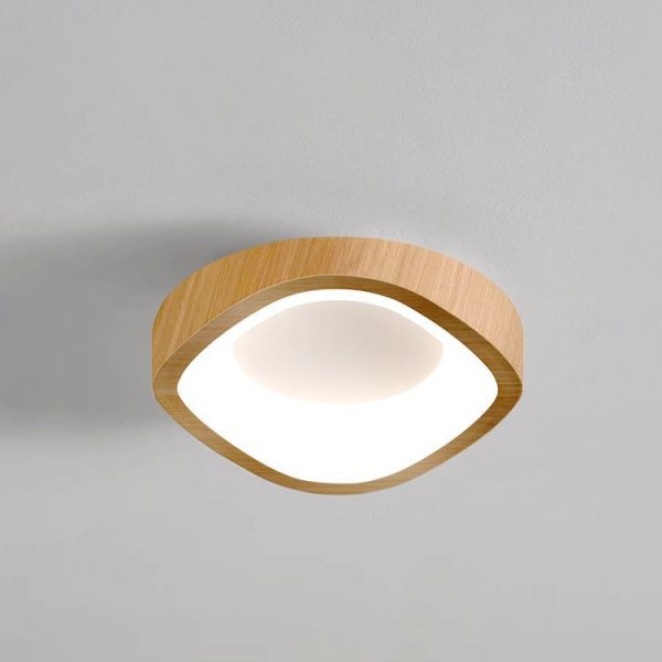 Traditional Japanese Geometric Triangle Iron PE LED Flush Mount Ceiling Light For Living Room - Image 19