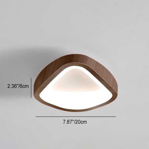 Traditional Japanese Geometric Triangle Iron PE LED Flush Mount Ceiling Light For Living Room - Image 5