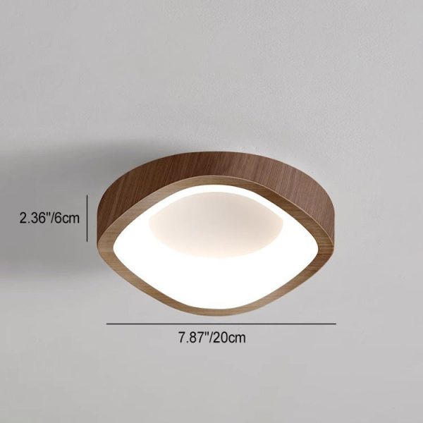 Traditional Japanese Geometric Triangle Iron PE LED Flush Mount Ceiling Light For Living Room - Image 6