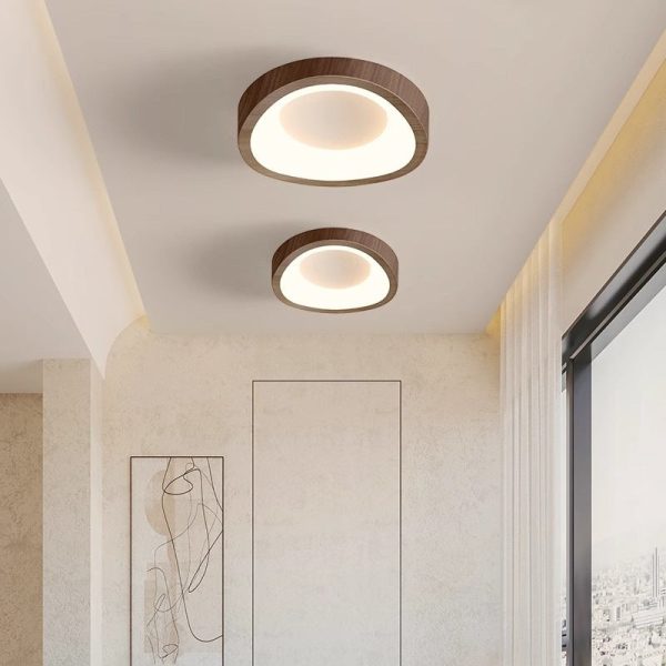 Traditional Japanese Geometric Triangle Iron PE LED Flush Mount Ceiling Light For Living Room - Image 11
