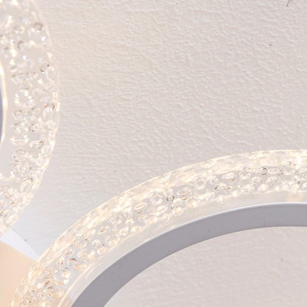 Contemporary Simplicity Hardware Flower Acrylic LED Semi-Flush Mount Ceiling Fan Light For Bedroom - Image 7