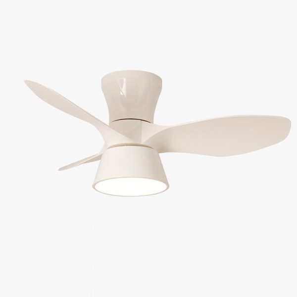 Modern Minimalist Round Acrylic Shade PVC Fan LED Semi-Flush Mount Ceiling Fan Light For Bedroom - Image 11