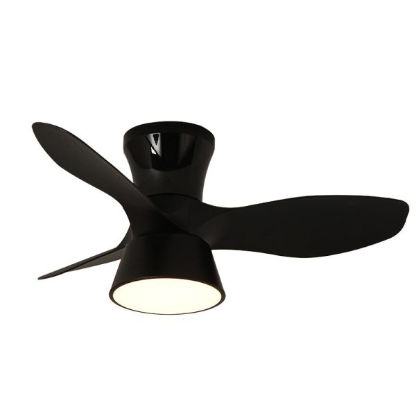 Modern Minimalist Round Acrylic Shade PVC Fan LED Semi-Flush Mount Ceiling Fan Light For Bedroom - Image 10