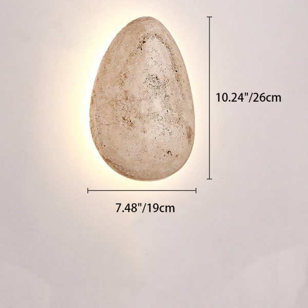 Traditional Japanese Travertine Cobblestone Design LED Waterproof Outdoor Wall Sconce Lamp For Garden - Image 4