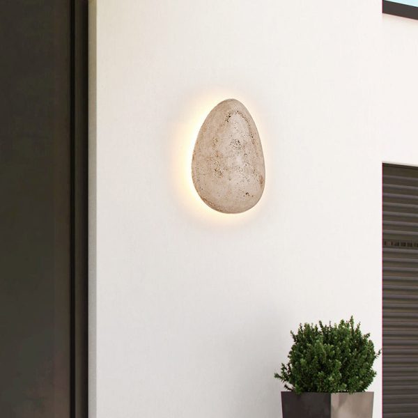 Traditional Japanese Travertine Cobblestone Design LED Waterproof Outdoor Wall Sconce Lamp For Garden - Image 9